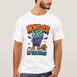 Camiseta Monstruo Suelto en la Calle de Halloween