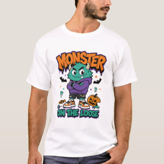 Camiseta Monstruo Suelto en la Calle de Halloween