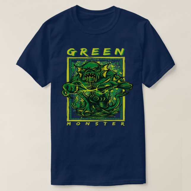 Camiseta Monstruo verde 1 (Diseño del anverso)