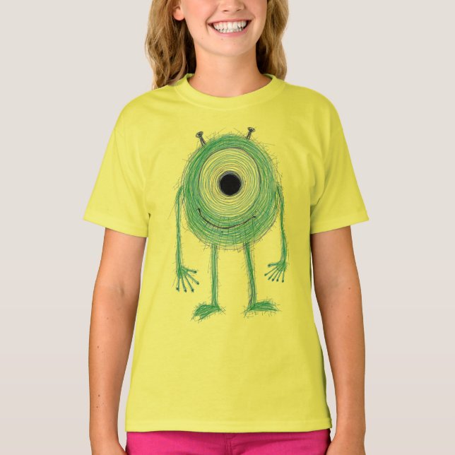 Camiseta Monstruo Verde Adorable de un Solo Ojo (Anverso)