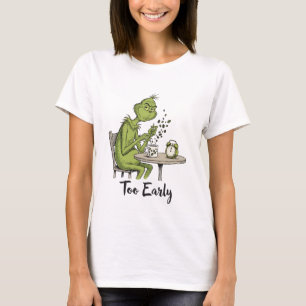 Camiseta Monstruo Verde Gruñón Café de la Mañana Demasiado 