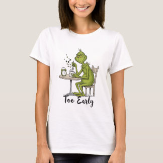 Camiseta Monstruo Verde Gruñón de la Mañana Café Demasiado 