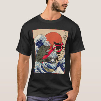 Camiseta Monstruo vs. Cosas de anime láser en gato Kawaii C