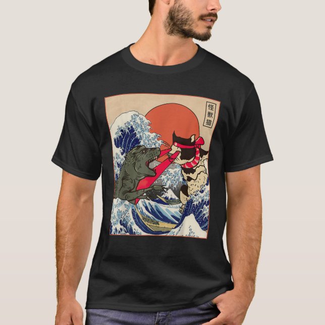 Camiseta Monstruo vs. Cosas de anime láser en gato Kawaii C (Anverso)