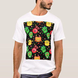 Camiseta Monstruos acuarelas: Patrón sin costura