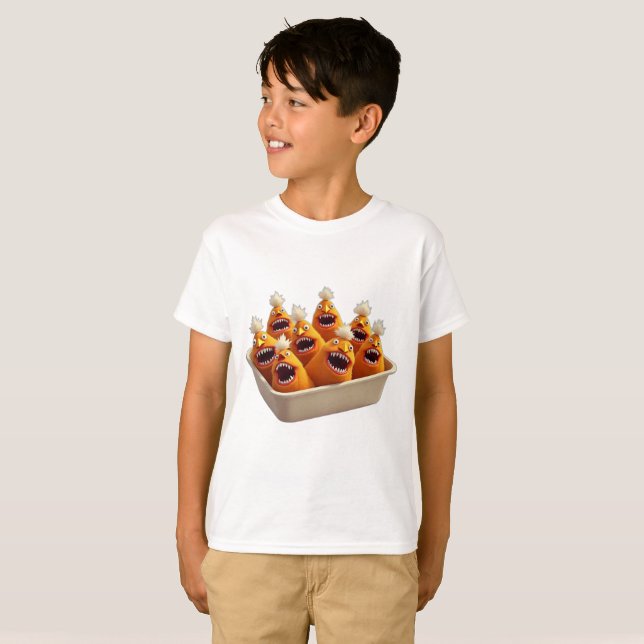Camiseta Monstruos alimentarios ENFERMEDADES DE POLLO MALVA (Anverso completo)