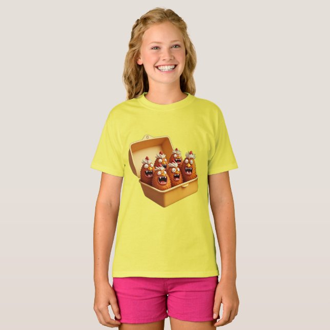 Camiseta Monstruos alimentarios ENFERMEDADES DE POLLO MALVA (Anverso completo)