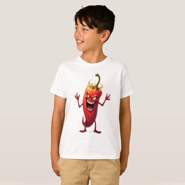 Camiseta Monstruos alimentarios MALA CHILI PEPPER (Anverso completo)