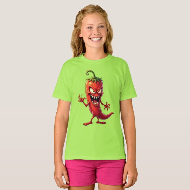 Camiseta Monstruos alimentarios MALA CHILI PEPPER (Anverso completo)