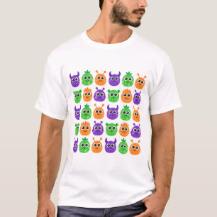 Camiseta Monstruos con Ojos Saltones Patrón Divertido de Ha