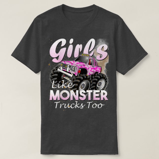 Camiseta Monstruos de Chicas de Camiones Monstruos Cumpleañ (Diseño del anverso)