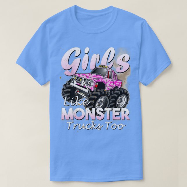 Camiseta Monstruos de Chicas de Camiones Monstruos Cumpleañ (Diseño del anverso)