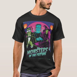 Camiseta Monstruos de disfraces retro futuristas de Hallowe