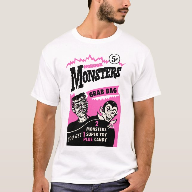 Camiseta Monstruos de Halloween de época cogen bolsa (Anverso)