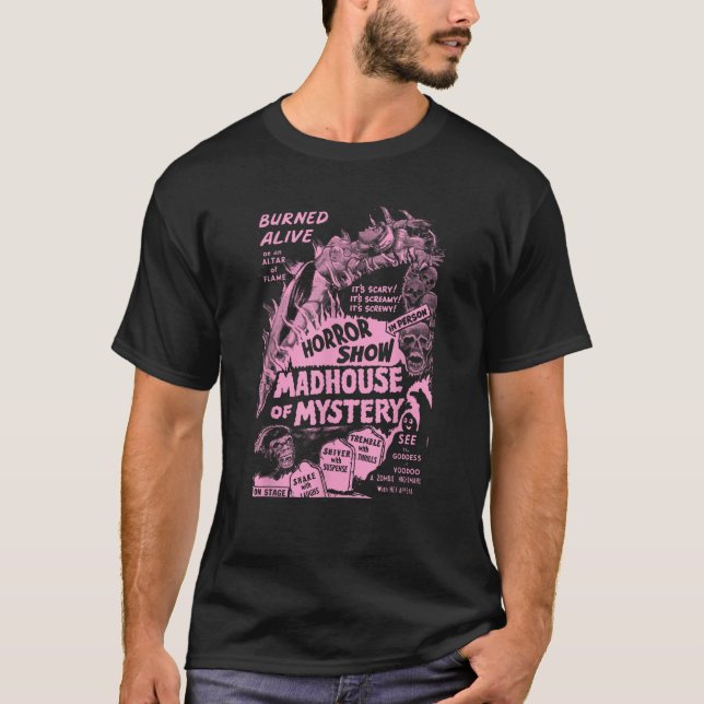 Camiseta Monstruos de Halloween vintage destrozan película  (Anverso)
