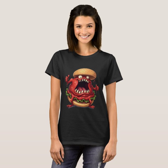 Camiseta Monstruos de la comida MALA ALEGRÍA (Anverso completo)