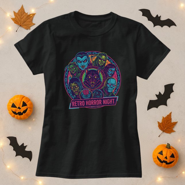 Camiseta Monstruos de la noche del horror retro (Subido por el creador)