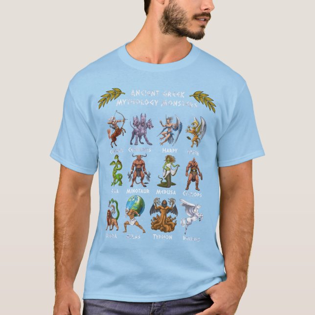 Camiseta Monstruos de mitología griega antiguos (Anverso)