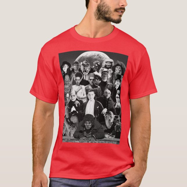 Camiseta Monstruos de terror chica retro retro (Anverso)