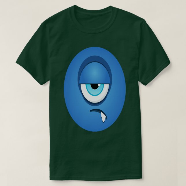 Camiseta Monstruos de un monstruo azul ojos (Diseño del anverso)