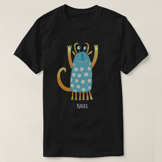 Camiseta Monstruos divertidos personalizados (Diseño del anverso)