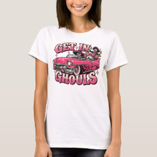 Camiseta Monstruos Entrar Cadillac Rosa Esqueleto de Hallow
