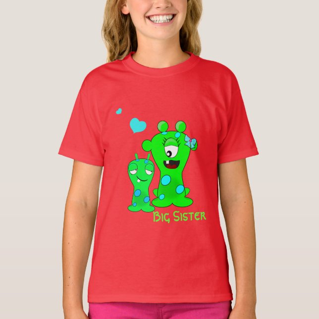 Camiseta Monstruos, hermana grande, dibujo animado de (Anverso)
