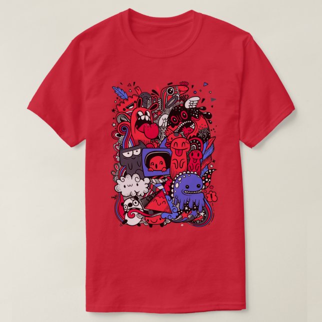 Camiseta monstruos lindos (Diseño del anverso)