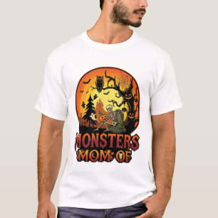 Camiseta Monstruos Mamá Halloween Esqueleto Calabaza Búho E