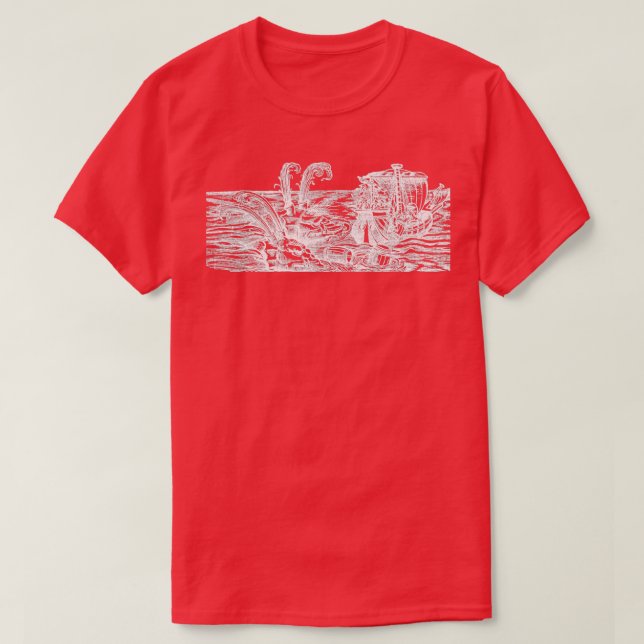 Camiseta Monstruos marinos Dos ballenas blancas (Diseño del anverso)