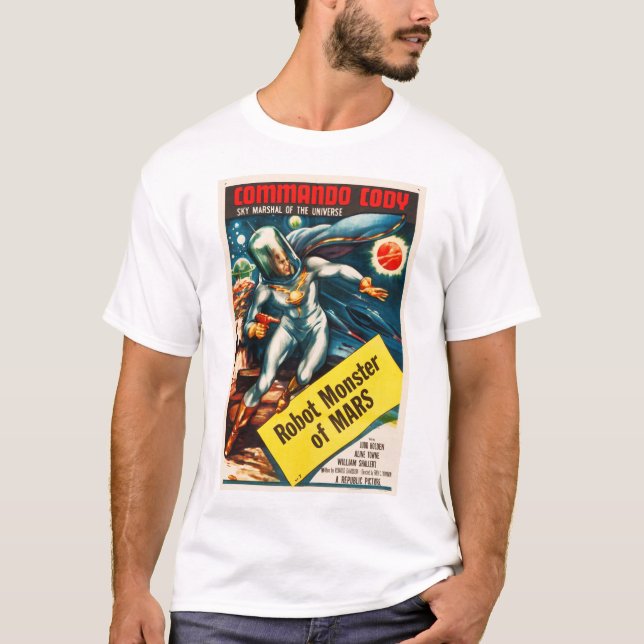 Camiseta MONSTRUOS ROBOT DEL COMANDO MARS Cody Retro Sci Fi (Anverso)