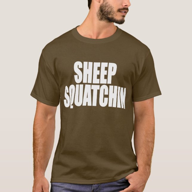 Camiseta Monstruos y misterios SHEEPSQUATCH de las OVEJAS (Anverso)