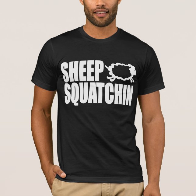 Camiseta Monstruos y misterios SHEEPSQUATCH de las OVEJAS (Anverso)