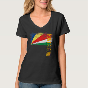 Camiseta Mont Fleuri Bandera De Las Seychelles Para Hombres
