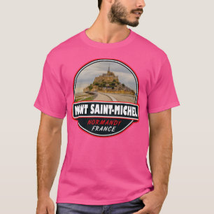 Camiseta Mont Saint-Michel Francia Emblema de arte de viaje