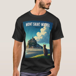 Camiseta Mont Saint-Michel Travel Cat T-Shirt