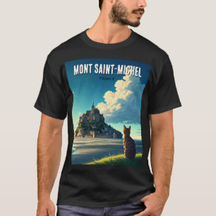 Camiseta Mont Saint-Michel Travel Cat T-Shirt