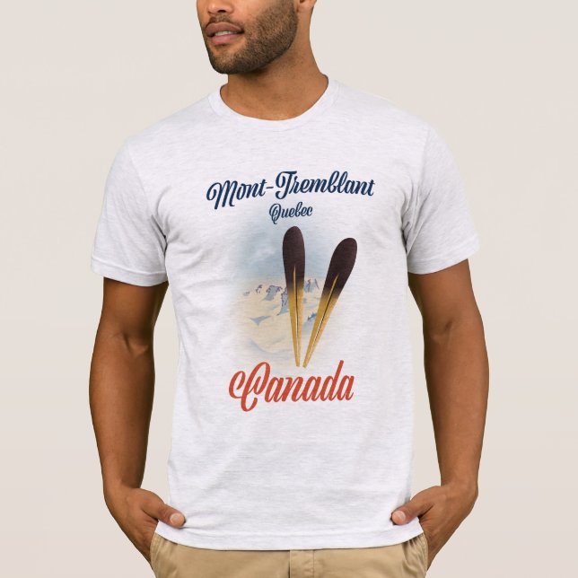 Camiseta Mont-Tremblant poster de Esquí de Quebec. (Anverso)
