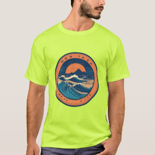 Camiseta Montabeach Minimalista Ocean Wave Surfing Logo