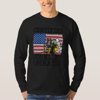 Camiseta Montacargas con bandera americana certificado para