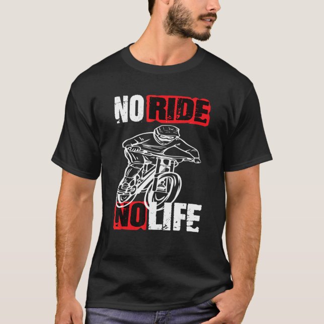 Camiseta Montacicleta cuesta abajo No hay paseo No Life Fah (Anverso)