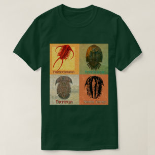 Camiseta Montaje de cuatro trilobitas fósiles