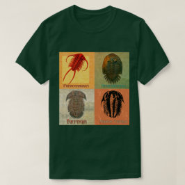 Camiseta Montaje de cuatro trilobites fósiles