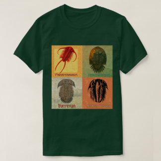 Camiseta Montaje de cuatro trilobites fósiles