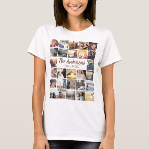 Camiseta montaje de fotos y texto de plantilla de personali