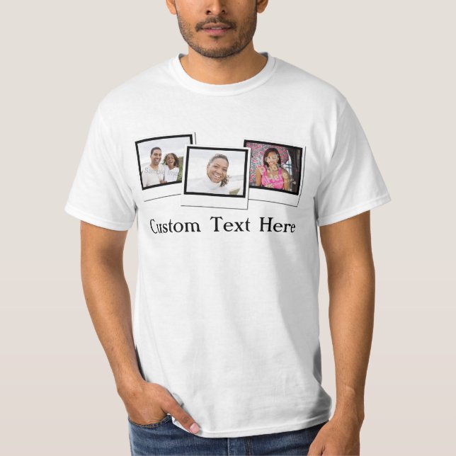 Camiseta Montaje de instantáneas de fotos de tres Personali (Anverso)