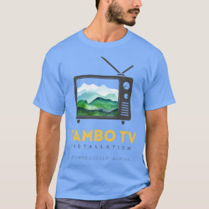 Camiseta Montaje de la plataforma de TV Tambo de exposición
