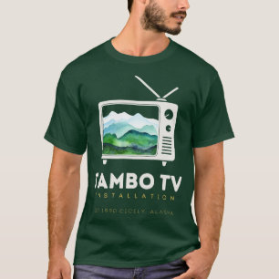 Camiseta Montaje de la plataforma de TV Tambo de exposición