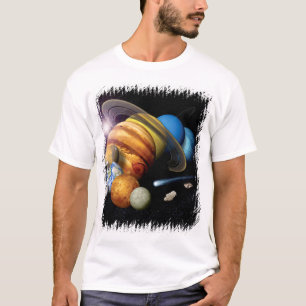 Camiseta Montaje de planetas del sistema solar de NASA JPL 