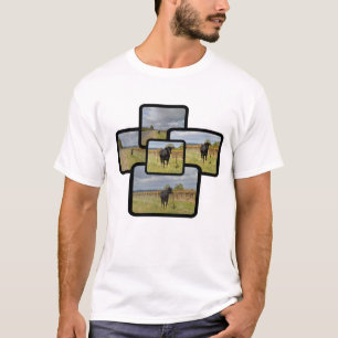 Camiseta Montaje de vaca de escapada negra,